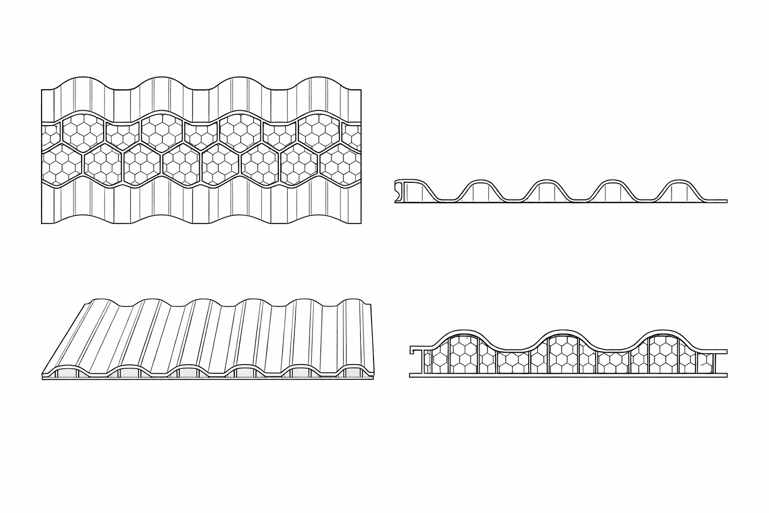 Poliweglan SUNTUF BeeHive rysunek techniczny